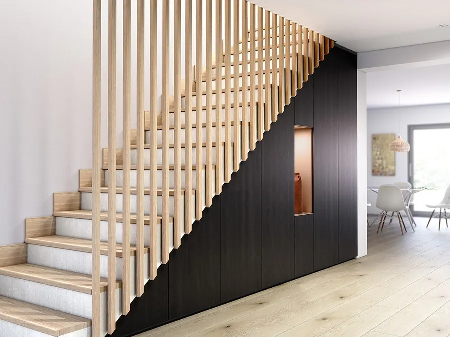 Entrée sur mesure placard d'entrée — décor bois, aménagé par Gitter à Hagondange (gammes Portéa)
