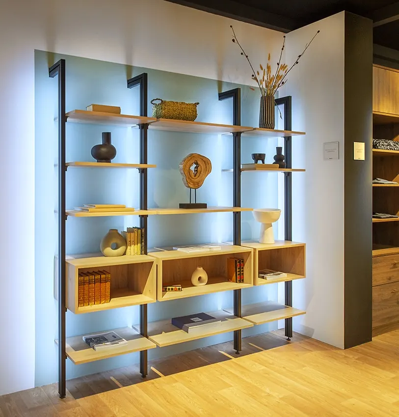 Salon sur mesure meuble mural intégré — décor Fenix®, aménagé par Gitter à Hagondange (gammes Portéa)