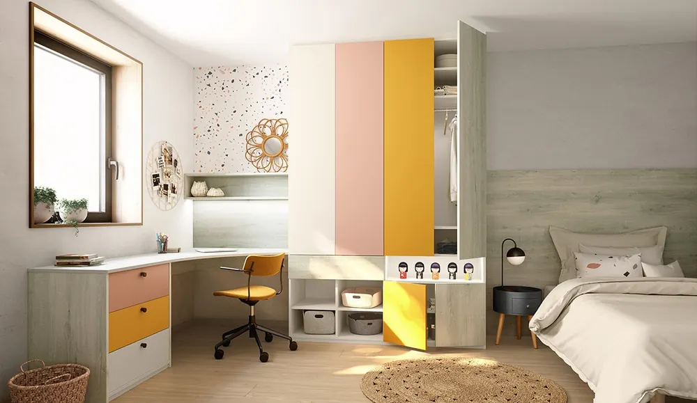 Chambre sur mesure dressing avec penderie — laqué mat, aménagé par Gitter à Hagondange (gammes Portéa)