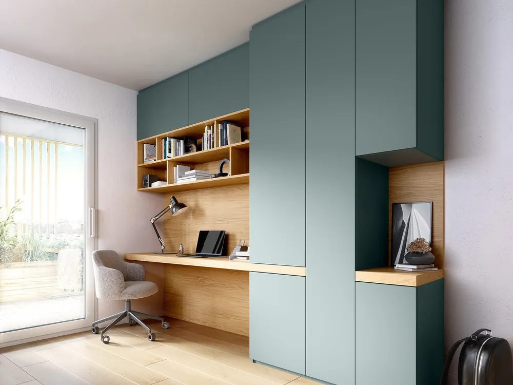 Bureau sur mesure bureau sur mesure — décor Fenix®, aménagé par Gitter à Hagondange (gammes Portéa)