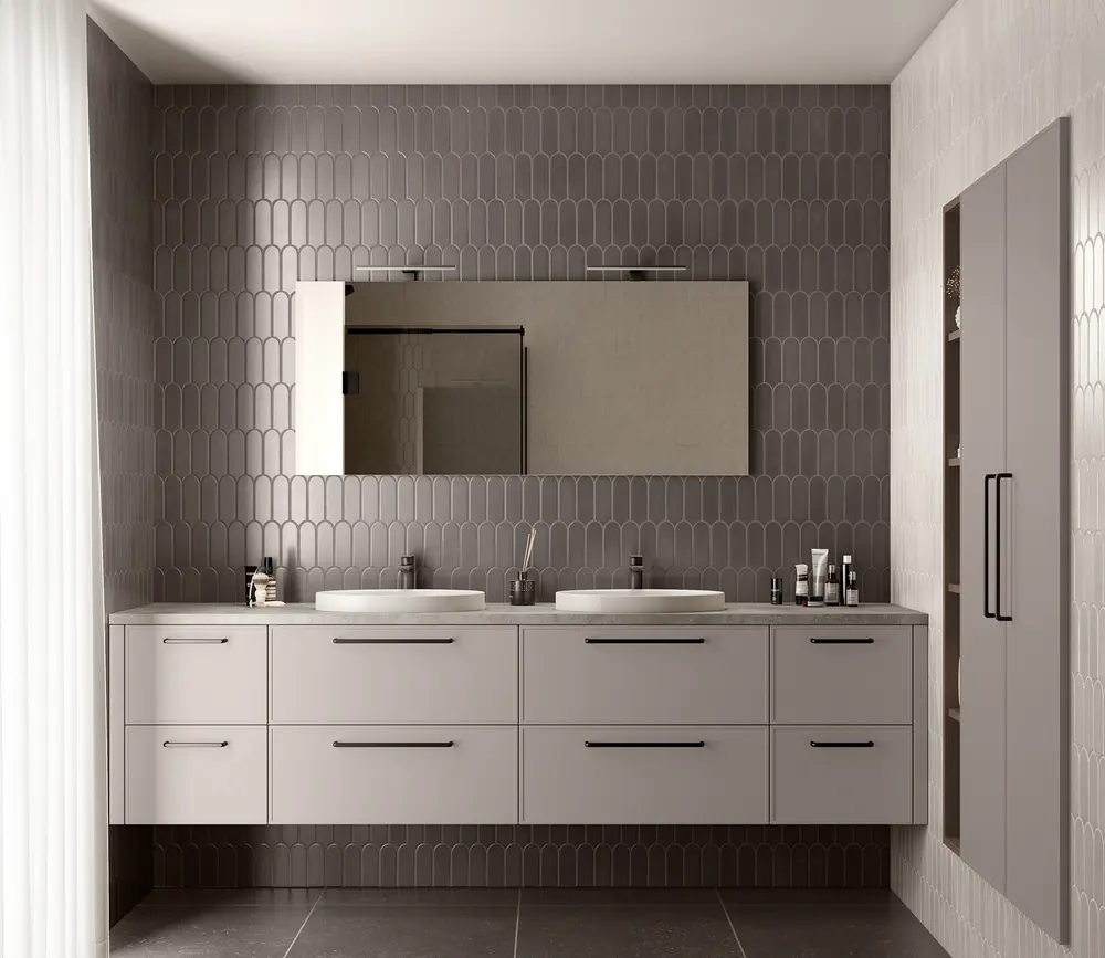 Salle de bains contemporaine avec douche à l'italienne — modèle YOU aménagé et posé par Gitter à Hagondange