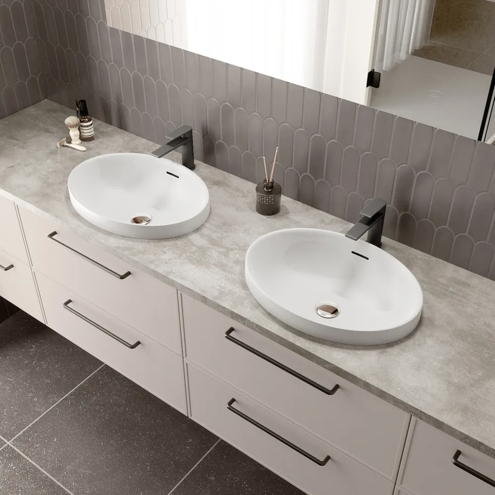Salle de bains épurée avec douche à l'italienne — modèle YOU aménagé et posé par Gitter à Hagondange