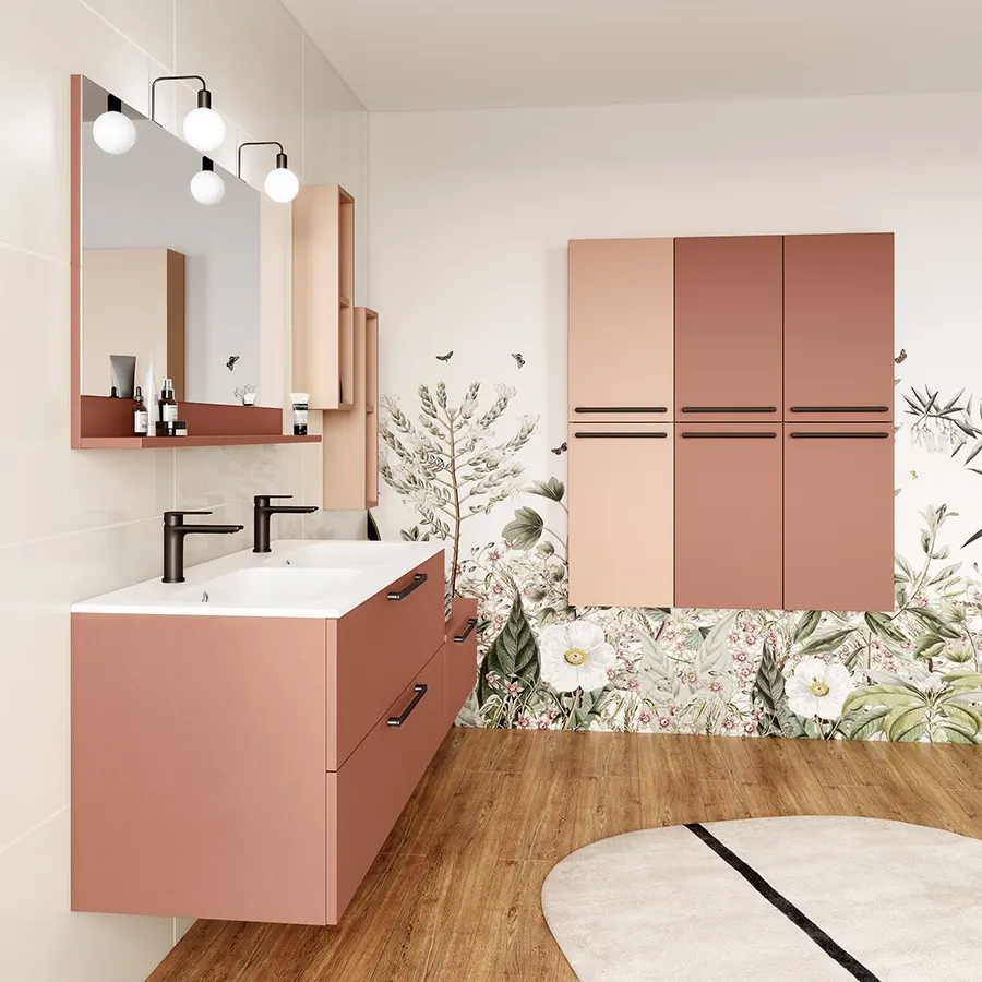 Salle de bains contemporaine avec meuble suspendu — modèle YOU aménagé et posé par Gitter à Hagondange