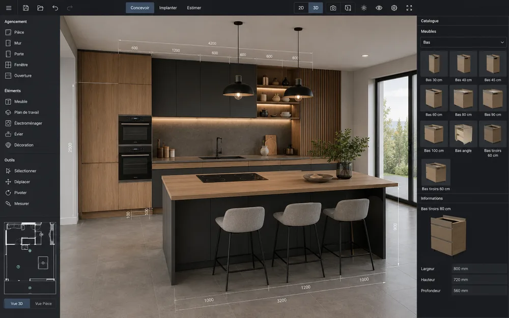 Conception de votre cuisine sur logiciel 3D